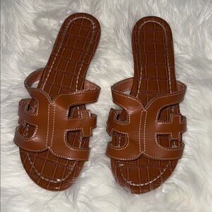 Brown Slide Sandals
